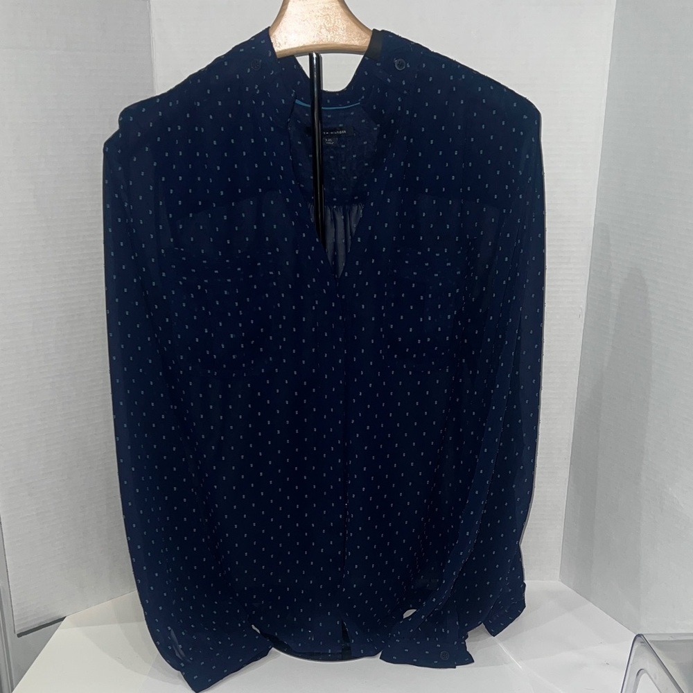 Women’s Tommy Hilfiger Navy Blue Polka‎ Dot Shirt